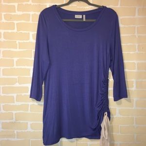 Logo by Lori Goldstein tunic with side bow